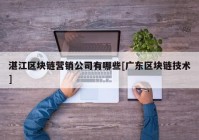 湛江区块链营销公司有哪些[广东区块链技术]